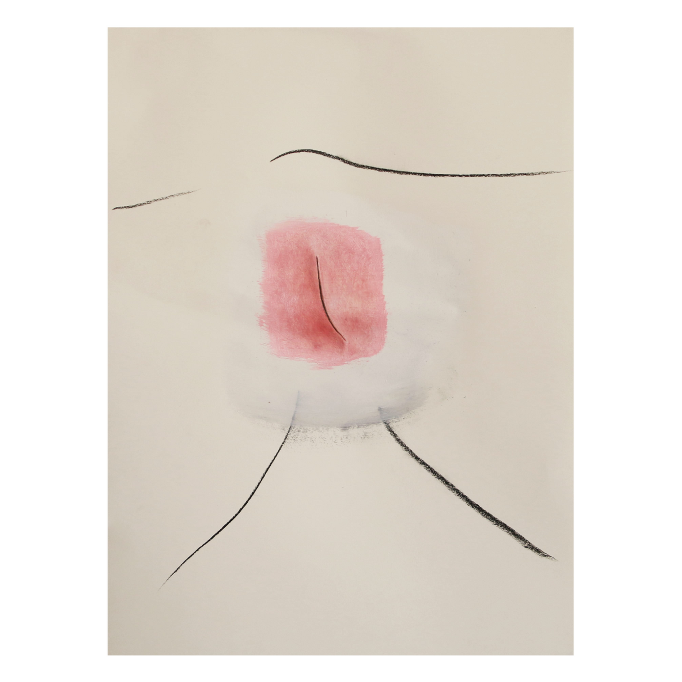 Black chalk and oil on paper 30x21